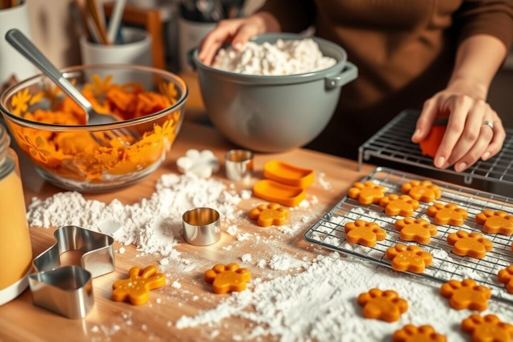 making pumpkin dog treats